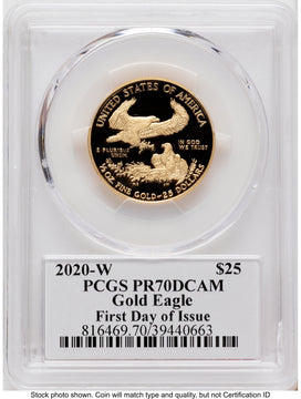2020-W Proof Gold Eagle 1/2 oz FDI John Dannreuther PCGS PR70 2020-W Proof Gold Eagle 1/2 oz FDI John Dannreuther PCGS PR70
