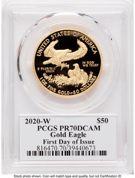 2020-W Proof Gold Eagle 1 oz FDI John Dannreuther PCGS PR70 2020-W Proof Gold Eagle 1 oz FDI John Dannreuther PCGS PR70