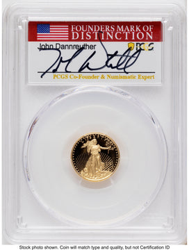 2020-W Proof Gold Eagle 1/10 oz FDI John Dannreuther PCGS PR70 2020-W Proof Gold Eagle 1/10 oz FDI John Dannreuther PCGS PR70