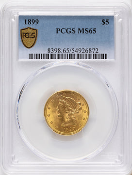 1899 $5 Liberty Half Eagle PCGS MS65 1899 $5 Liberty Half Eagle PCGS MS65