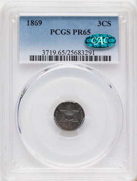 1869/'8' 3CS CAC Proof Three Cent Silver PCGS PR65 1869/'8' 3CS CAC Proof Three Cent Silver PCGS PR65
