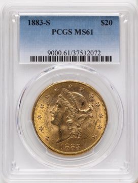1883-S $20 Blue Gradient Liberty Double Eagle PCGS MS61 1883-S $20 Blue Gradient Liberty Double Eagle PCGS MS61