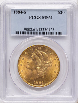 1884-S $20 Blue Gradient Liberty Double Eagle PCGS MS61 1884-S $20 Blue Gradient Liberty Double Eagle PCGS MS61