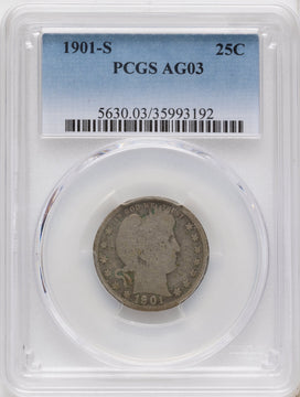 1901-S 25C Barber Quarter PCGS AG03 1901-S 25C Barber Quarter PCGS AG03