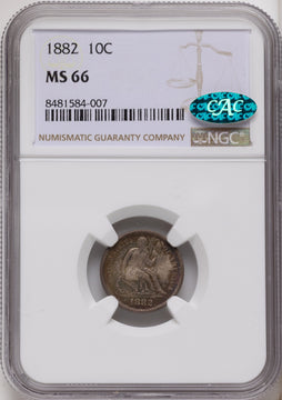 1882 10C CAC Seated Dime NGC MS66 1882 10C CAC Seated Dime NGC MS66