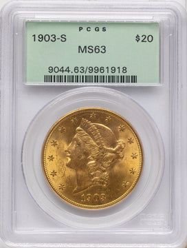 1903-S $20 Liberty Double Eagle PCGS MS63 1903-S $20 Liberty Double Eagle PCGS MS63