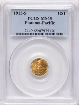 1915-S G$1 PAN-PAC Gold Dollar Commemorative Gold PCGS MS65 1915-S G$1 PAN-PAC Gold Dollar Commemorative Gold PCGS MS65