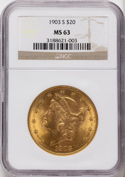 1903-S $20 Liberty Double Eagle NGC MS63 1903-S $20 Liberty Double Eagle NGC MS63