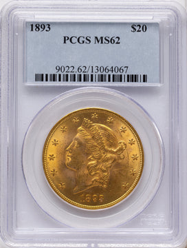 1893 $20 Liberty Double Eagle PCGS MS62 1893 $20 Liberty Double Eagle PCGS MS62