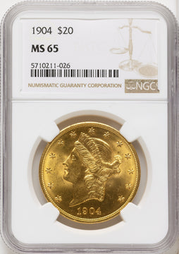 1904 $20 Liberty Liberty Double Eagle NGC MS65 1904 $20 Liberty Liberty Double Eagle NGC MS65
