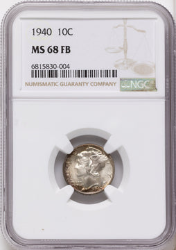 1940 10C FB Mercury Dime NGC MS68 1940 10C FB Mercury Dime NGC MS68