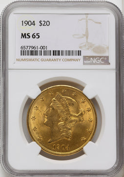 1904 $20 Liberty Liberty Double Eagle NGC MS65 1904 $20 Liberty Liberty Double Eagle NGC MS65