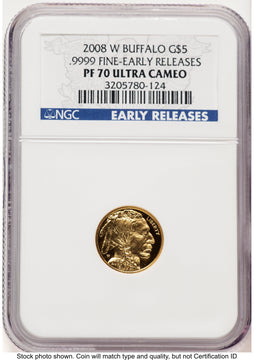 2008-W Proof Gold Buffalo 1/10 oz ER Blue NGC PF70 2008-W Proof Gold Buffalo 1/10 oz ER Blue NGC PF70