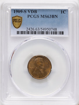 1909-S 1C VDB BN Lincoln Cent PCGS MS63 1909-S 1C VDB BN Lincoln Cent PCGS MS63