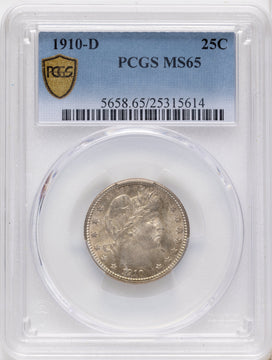 1910-D 25C Barber Quarter PCGS MS65 1910-D 25C Barber Quarter PCGS MS65