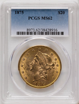 1875 $20 Liberty Double Eagle PCGS MS62 1875 $20 Liberty Double Eagle PCGS MS62