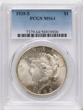 1935-S Peace Dollar PCGS MS64 1935-S Peace Dollar PCGS MS64
