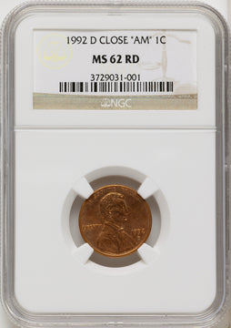 1992-D 1C FS-901 RD Lincoln Cent NGC MS62 1992-D 1C FS-901 RD Lincoln Cent NGC MS62