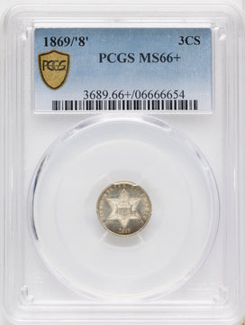 1869 3CS Three Cent Silver PCGS MS66+ 1869 3CS Three Cent Silver PCGS MS66+