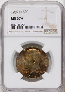 1969-D 50C Kennedy Half Dollar NGC MS67+ 1969-D 50C Kennedy Half Dollar NGC MS67+