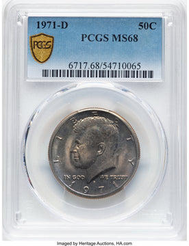 1971-D 50C Kennedy Half Dollar PCGS MS68 1971-D 50C Kennedy Half Dollar PCGS MS68