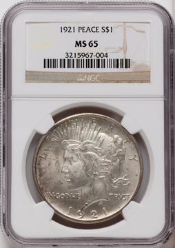 1921 Peace Dollar NGC MS65 1921 Peace Dollar NGC MS65
