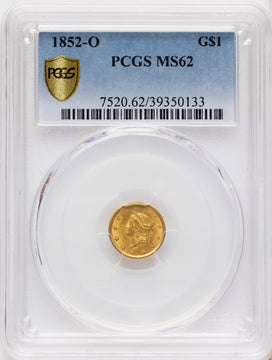 1852-O G$1 Gold Dollar PCGS MS62 1852-O G$1 Gold Dollar PCGS MS62