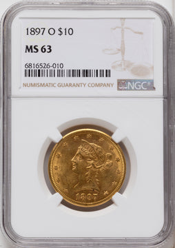 1897-O $10 Liberty Eagle NGC MS63 1897-O $10 Liberty Eagle NGC MS63