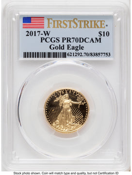 2017-W Proof Gold Eagle 1/4 oz FS Flag PCGS PR70 2017-W Proof Gold Eagle 1/4 oz FS Flag PCGS PR70