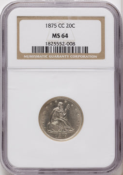 1875-CC 20C Twenty Cent Pieces NGC MS64 1875-CC 20C Twenty Cent Pieces NGC MS64