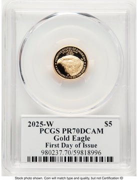 2025-W Proof Gold Eagle 1/10 oz FDI David Hall PCGS PR70 2025-W Proof Gold Eagle 1/10 oz FDI David Hall PCGS PR70
