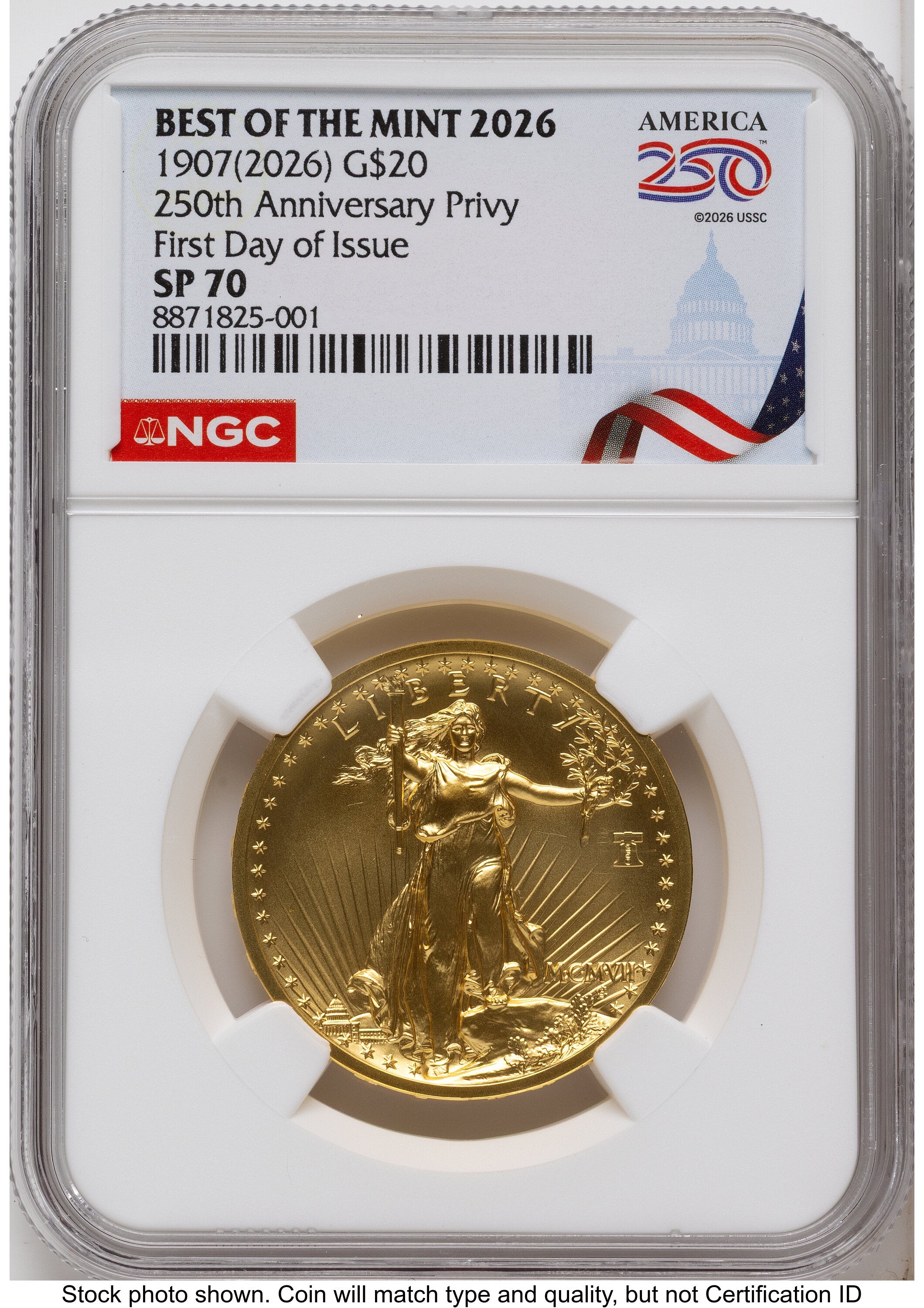 2026 2 Coin Best of the Mint 1907 Saint Gaudens $20 Gold 1 oz and