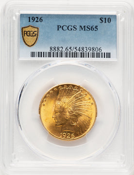 1926 $10 Indian Eagle PCGS MS65 (910639030)