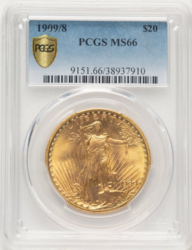 1909/8 $20 Saint-Gaudens Double Eagle PCGS MS66