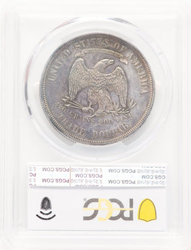 1874 T$1 No Period Blue Gradient Trade Dollar PCGS AU58