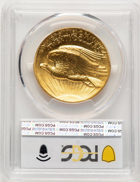1907 $20 Flat Rim High Relief Double Eagle PCGS MS66+