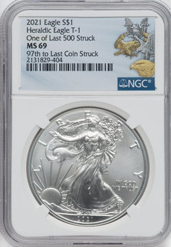 2021 American Silver Eagle Type 1 At Dusk & Dawn 35th Anniversary 97th NGC MS69