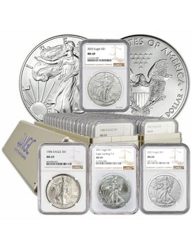 1986-2025 American Silver Eagle 41-pc Set NGC MS69 (3 New NGC Boxes)