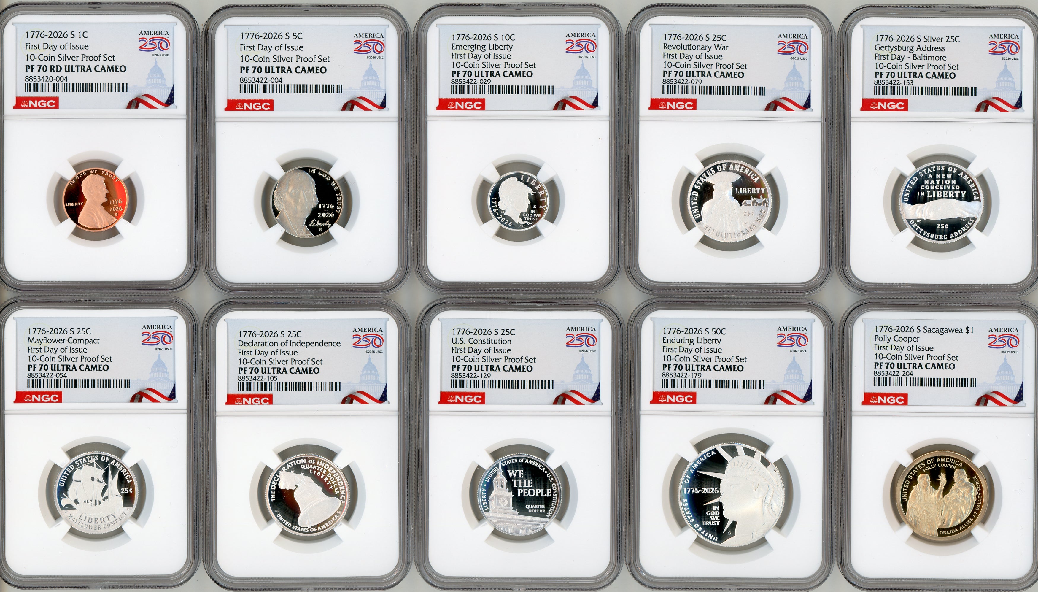 2026-S Semiquincentennial US Mint Proof Set NGC PF70 FDI 250