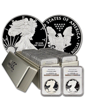 1986-2022 American Silver Eagle 37-Coin Set NGC PF69 Ultra Cameo (2 New NGC Boxes)