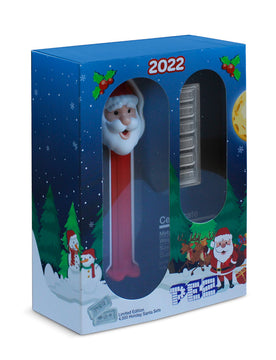 2022 PEZ® Santa Silver Wafers & Dispenser Gift Set
