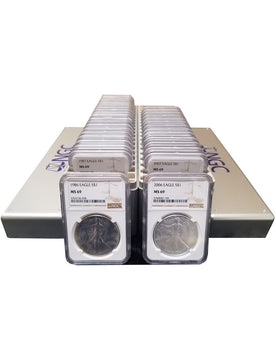 1986-2025 American Silver Eagle 41-pc Set NGC MS69 (3 New NGC Boxes)