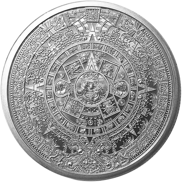 1 OZ SILVER ROUND AZTEC CALENDAR