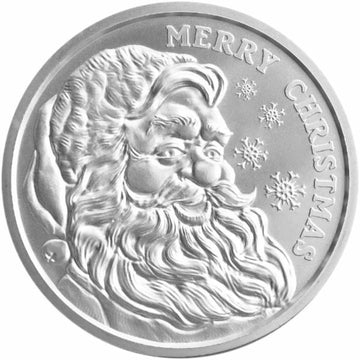 2023 1 Troy Ounce .999 Santa Silver Rounds BU