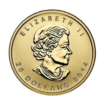 1/2 OZ CANADIAN GOLD MAPLE LEAF (IN PLASTIC)