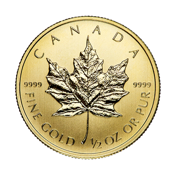 1/2 OZ CANADIAN GOLD MAPLE LEAF (IN PLASTIC)