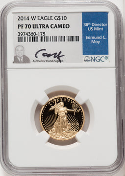 2014-W Gold American Eagle 4-Coin Set NGC PF70 Moy Signed