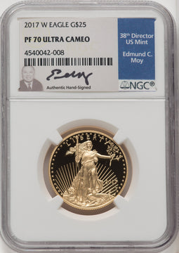 2017-W Gold American Eagle 4-Coin Set NGC PF70 Moy Signed