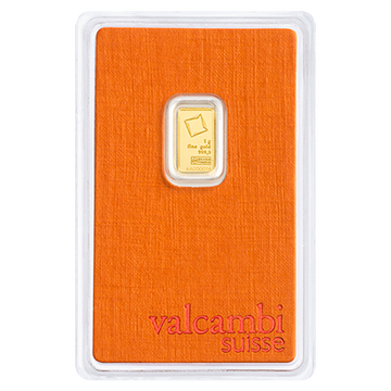 1 Gram Valcambi Gold Bar New w/ Assay
