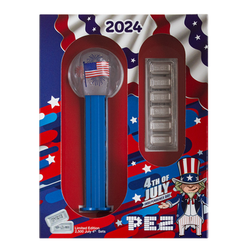 2024 PEZ® Gift Set w/4th of July Dispenser & 6x5 g Silver Wafers